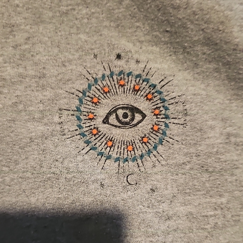 Urban Outfitters Zodiac Astrological Light Gray Sweatshirt Small Women Evil Eye - Picture 4 of 7